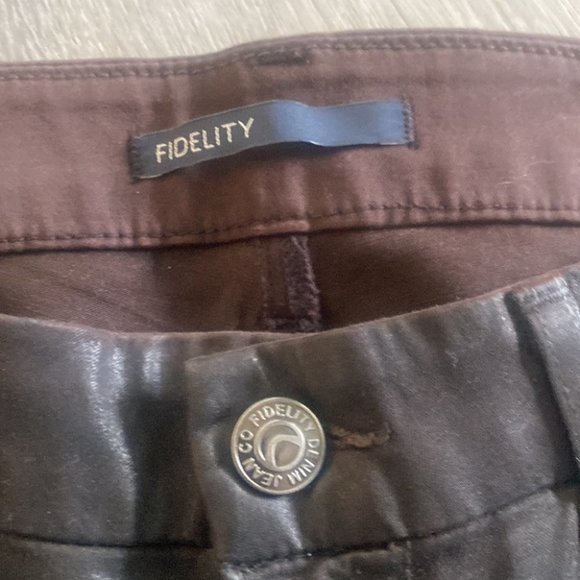 Fidelity leatherteen Coated brown NWT tag  pants size 31 - Picture 6 of 14